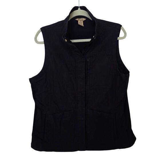 Duluth Trading Nylon Utility Vest Size M Black Stretch Workwear Outdoor Pockets - Picture 1 of 8